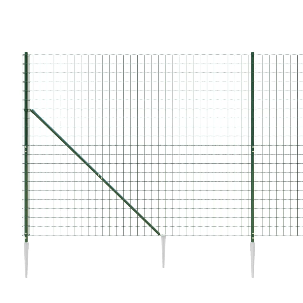vidaXL Grillage avec poteaux vert 2,2x10 m