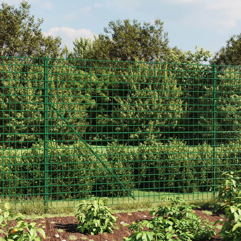 vidaXL Grillage avec poteaux vert 2,2x10 m