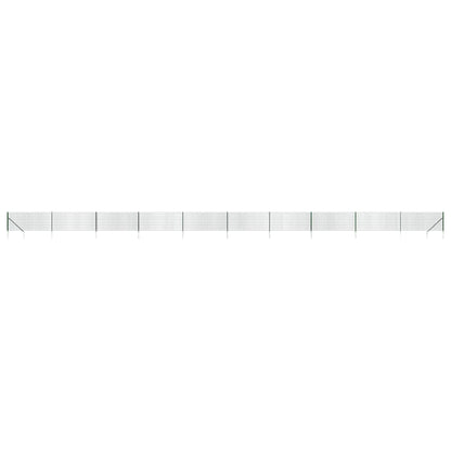 vidaXL Maschendrahtzaun mit Bodenhülsen Grün 0,8x25 m
