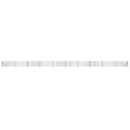 vidaXL Maschendrahtzaun mit Bodenhülsen Grün 1,1x25 m