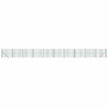 vidaXL Maschendrahtzaun mit Bodenhülsen Grün 1,4x25 m
