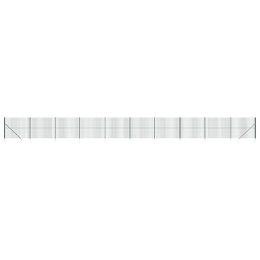 vidaXL Maschendrahtzaun mit Bodenhülsen Grün 1,6x25 m