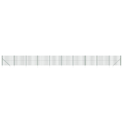 vidaXL Maschendrahtzaun mit Bodenhülsen Grün 1,6x25 m