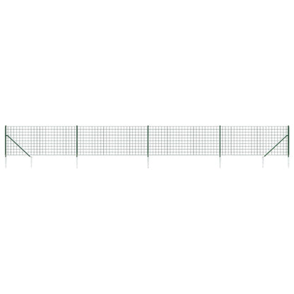 vidaXL Grillage avec manchons de sol vert 1x10 m