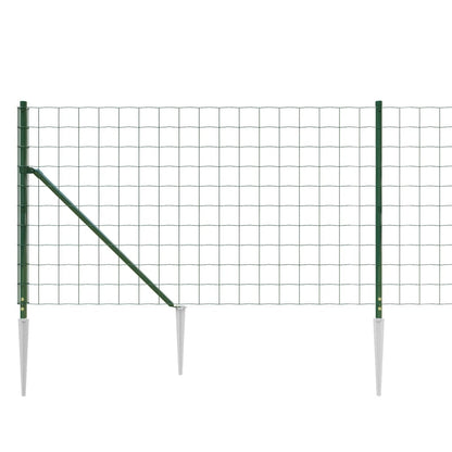 vidaXL Grillage avec manchons de sol vert 1x10 m