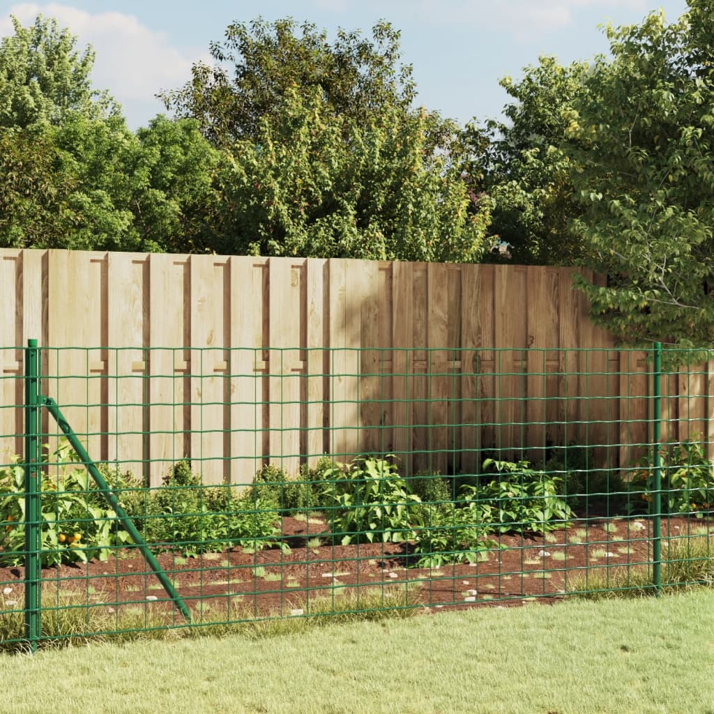 vidaXL Grillage avec manchons de sol vert 1x10 m