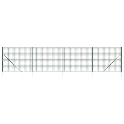 vidaXL Clôture grillagée avec manchons de sol vert 1,8x10 m