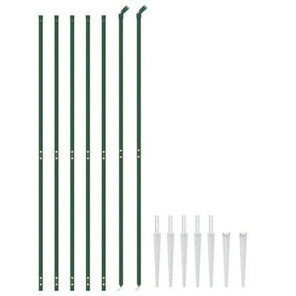 vidaXL Clôture en grillage métallique avec douilles de terre vert 2x10 m