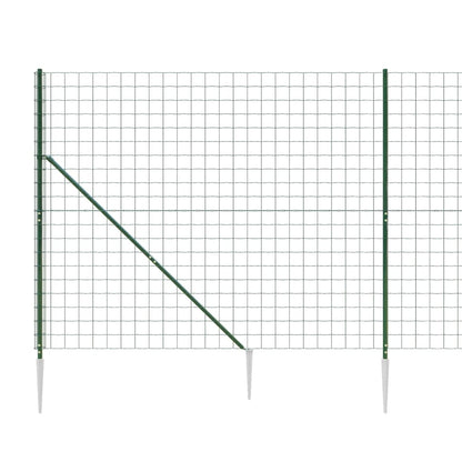 vidaXL Clôture en grillage métallique avec douilles de terre vert 2x10 m