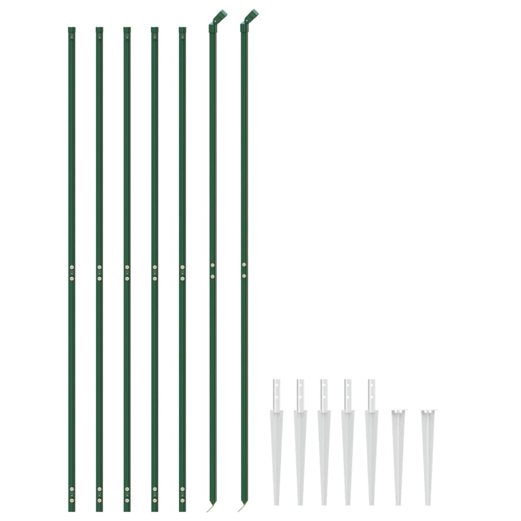 vidaXL Grillage avec poteaux vert 2,2x10 m