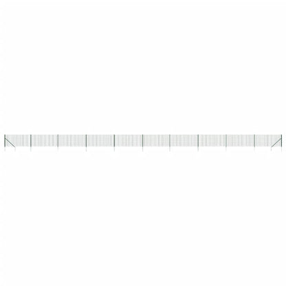 vidaXL Clôture grillagée avec manchons de terre Vert 1x25 m