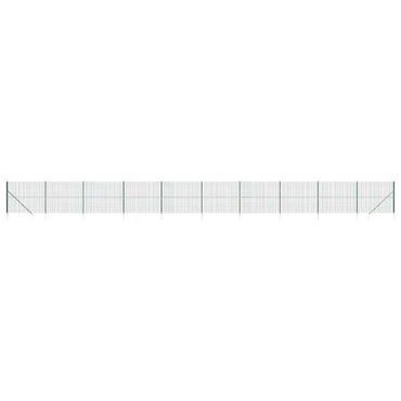 vidaXL Clôture grillagée avec manchons de fixation au sol vert 2x25 m