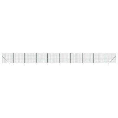 vidaXL Clôture grillagée avec manchons de fixation au sol vert 2x25 m