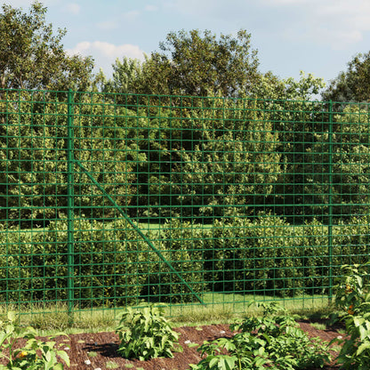 vidaXL Clôture à mailles soudées avec douilles de terre Vert 2,2x25 m