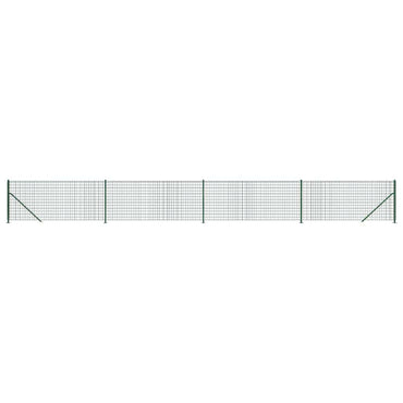 vidaXL Clôture grillagée avec bride de plancher vert 0,8x10 m