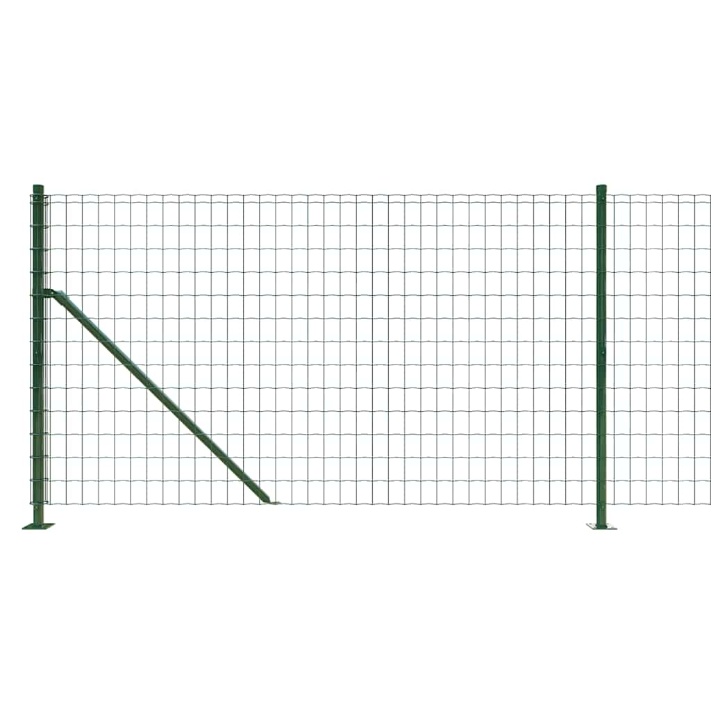 vidaXL Clôture grillagée avec bride de plancher vert 0,8x10 m