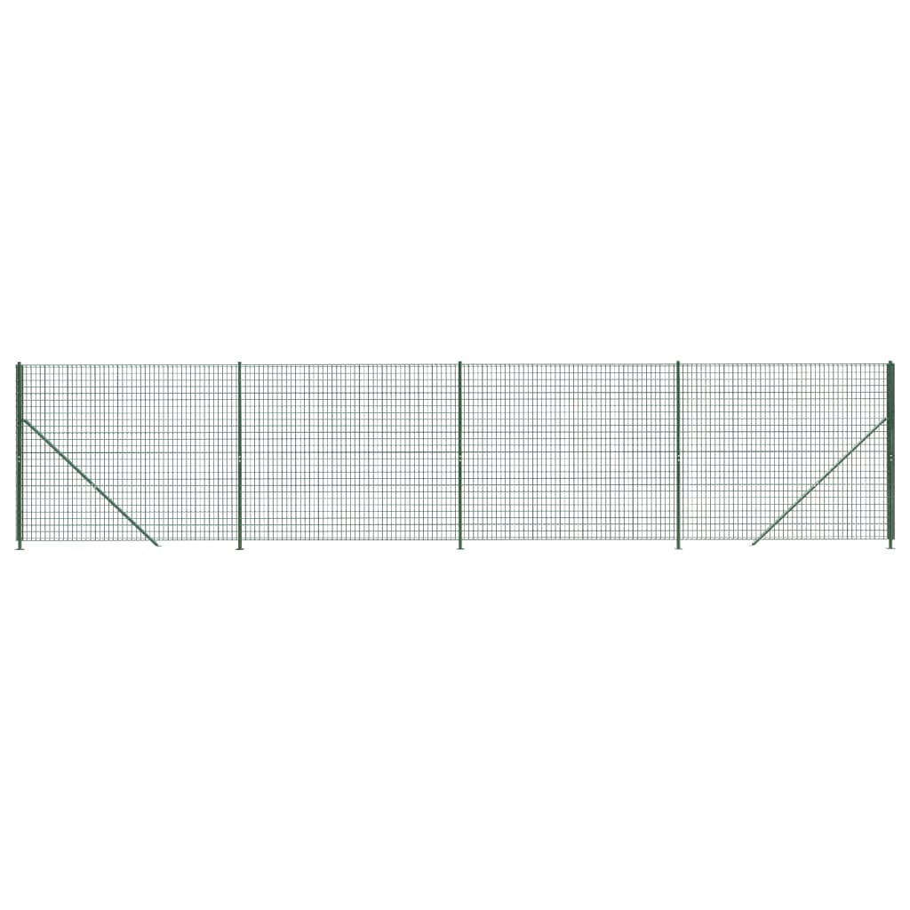 vidaXL Clôture en grillage avec platine Vert 1,4x10 m
