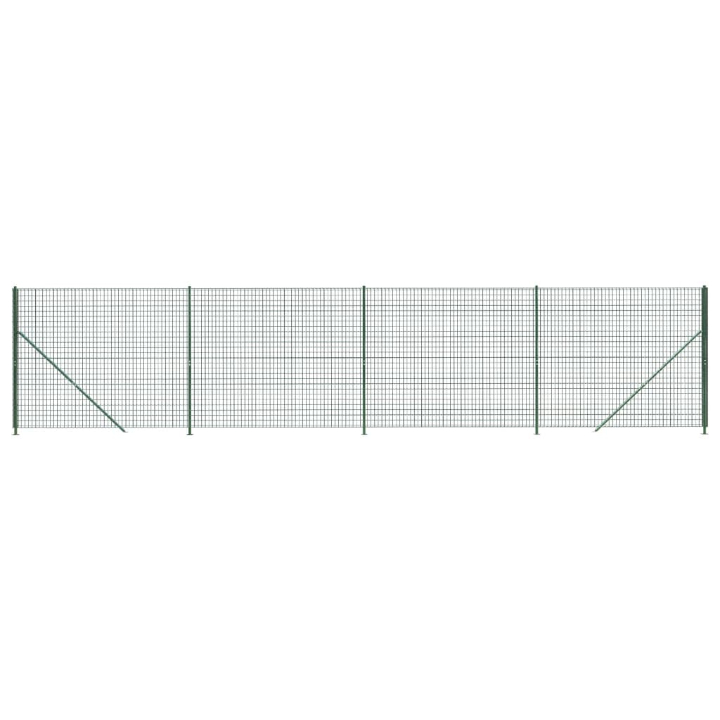 vidaXL Clôture en treillis métallique avec bride de base Vert 1,8x10 m