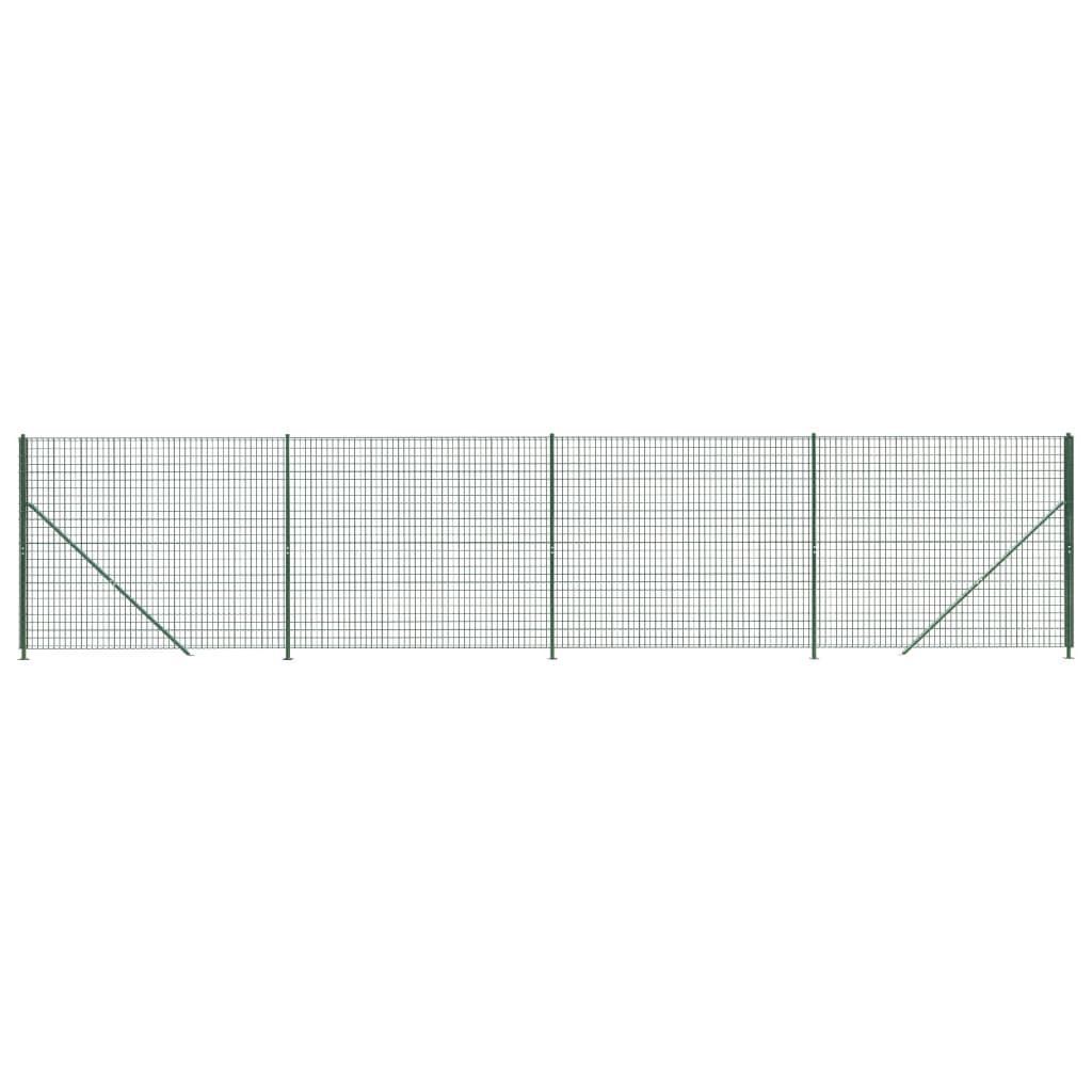 vidaXL Clôture en treillis métallique avec bride au sol vert 2,2x10 m