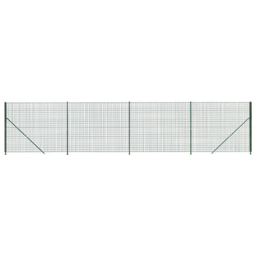 vidaXL Clôture en treillis métallique avec bride au sol vert 2,2x10 m