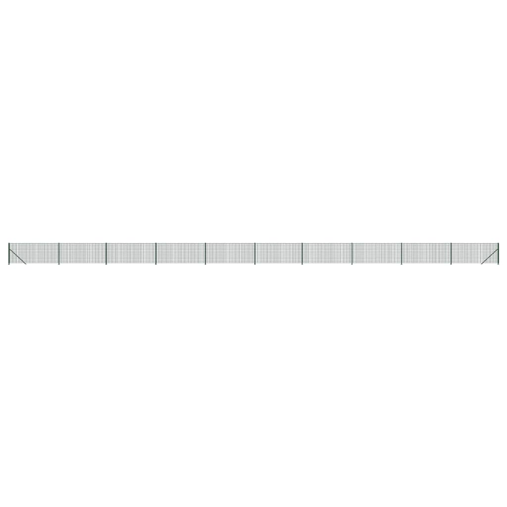 vidaXL Clôture grillagée avec bride de sol Vert 0,8x25 m