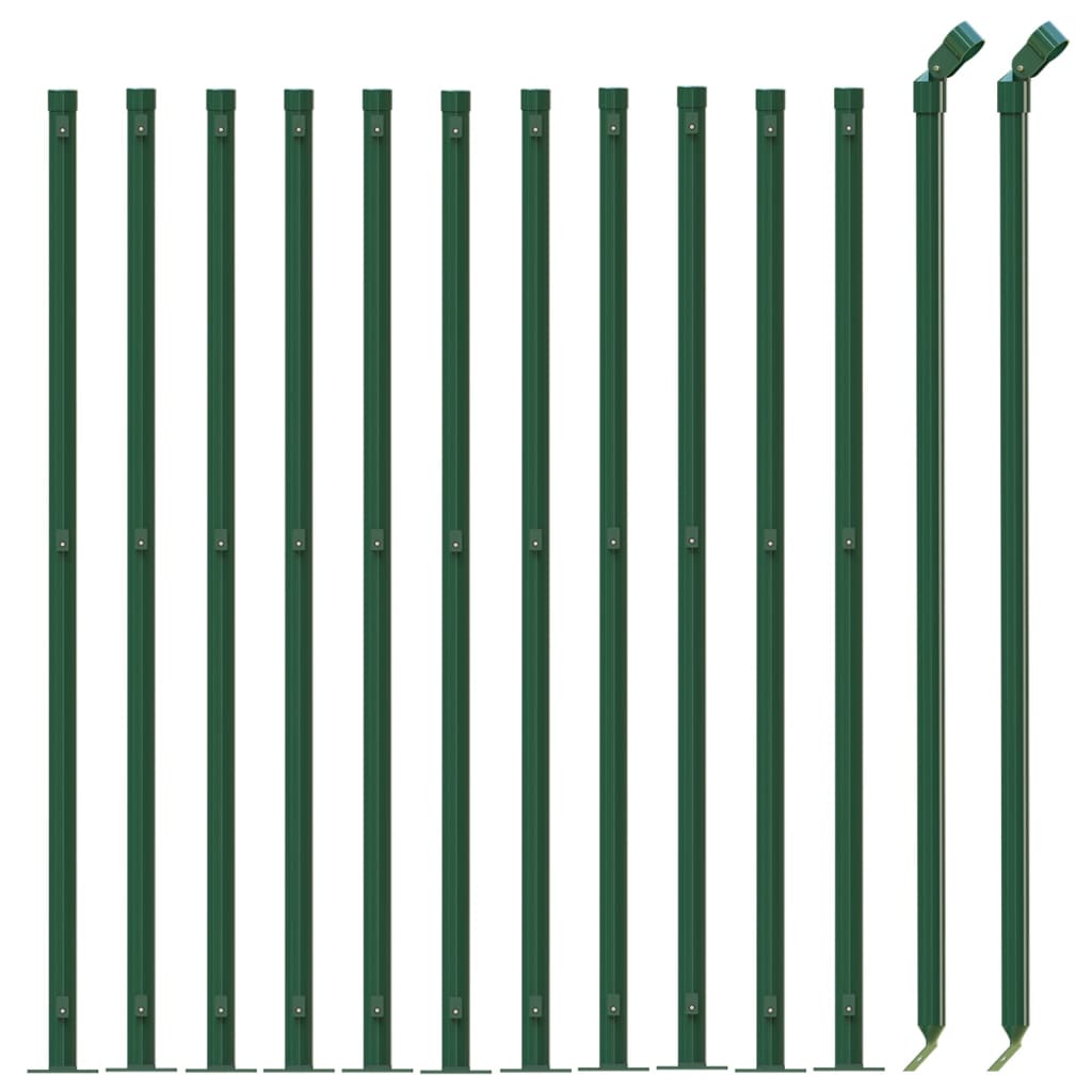 vidaXL Clôture grillagée avec bride de sol Vert 0,8x25 m