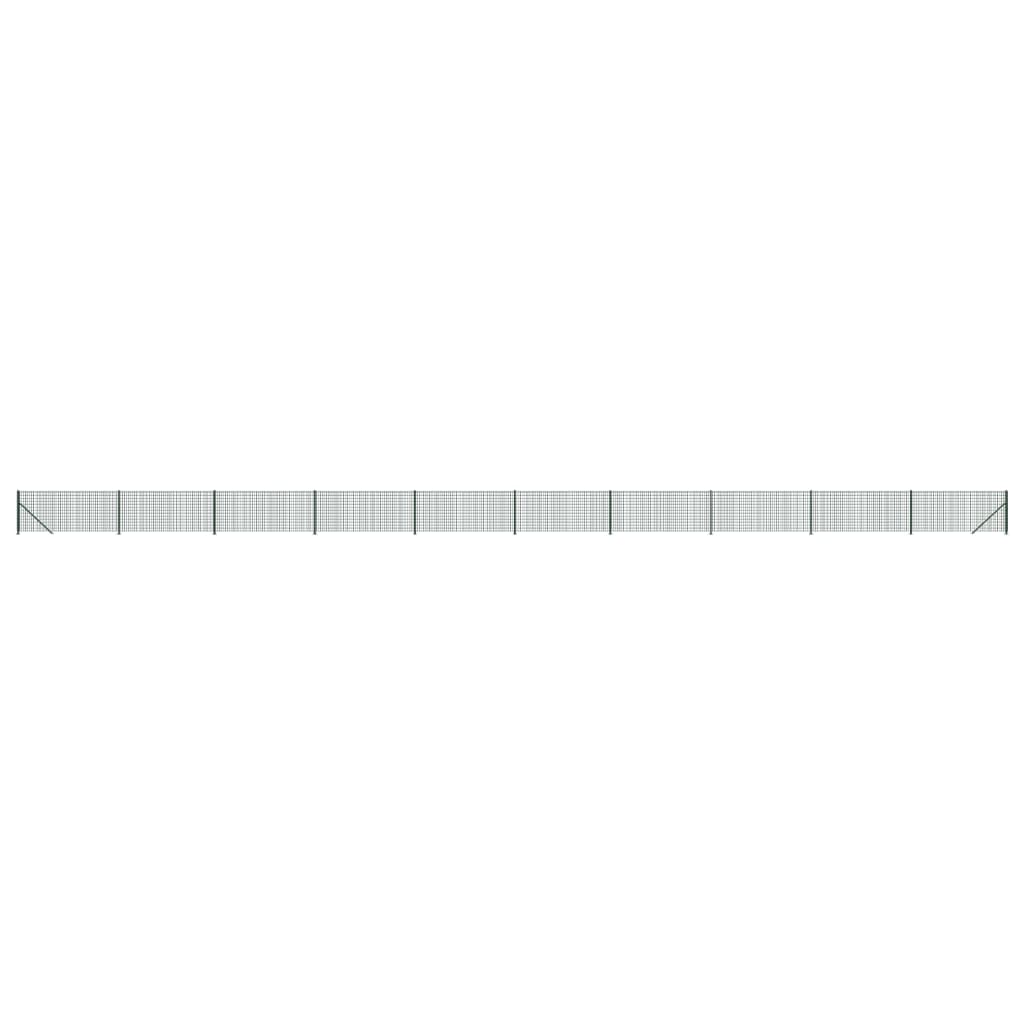 vidaXL Clôture grillagée avec bride de sol vert 1x25 m