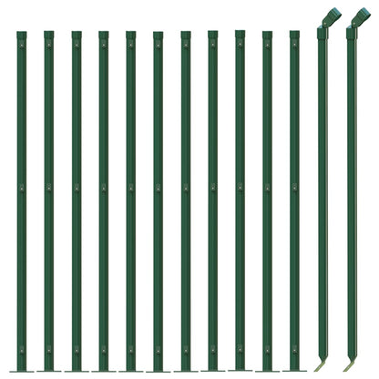 vidaXL Clôture grillagée avec bride de sol vert 1x25 m