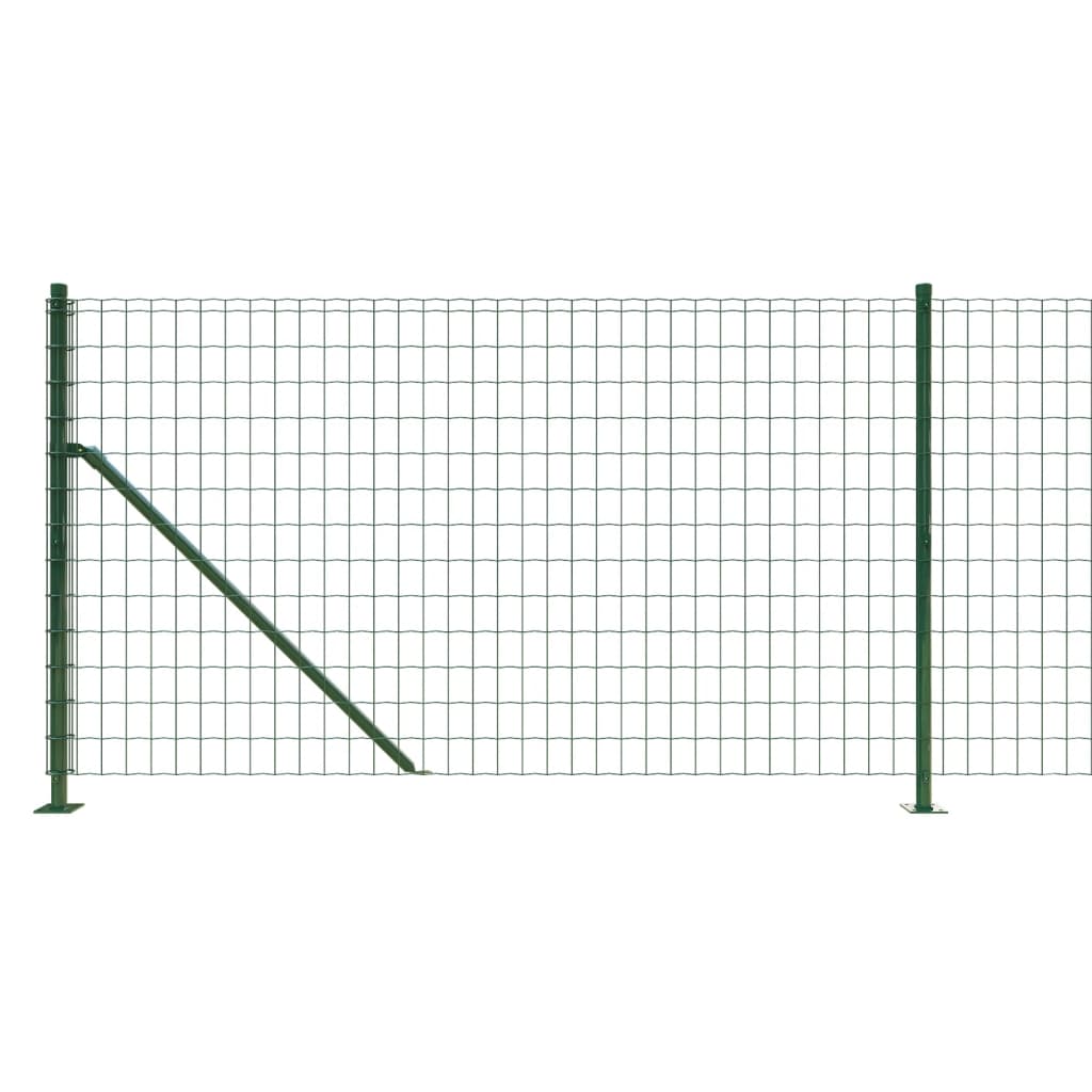 vidaXL Clôture grillagée avec bride de plancher Verte 1,1x25 m