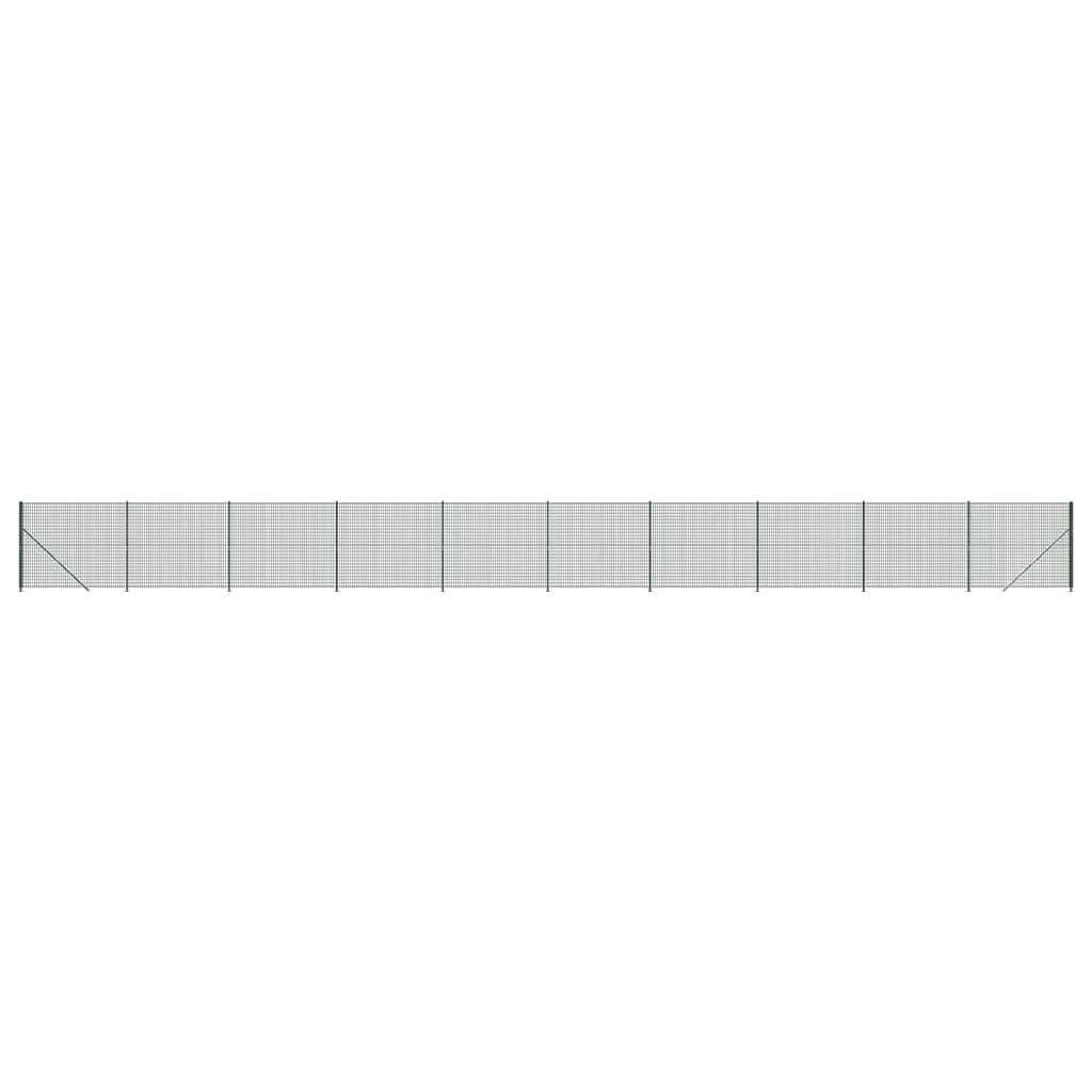 vidaXL Clôture grillagée avec bride de plancher Verte 1,6x25 m