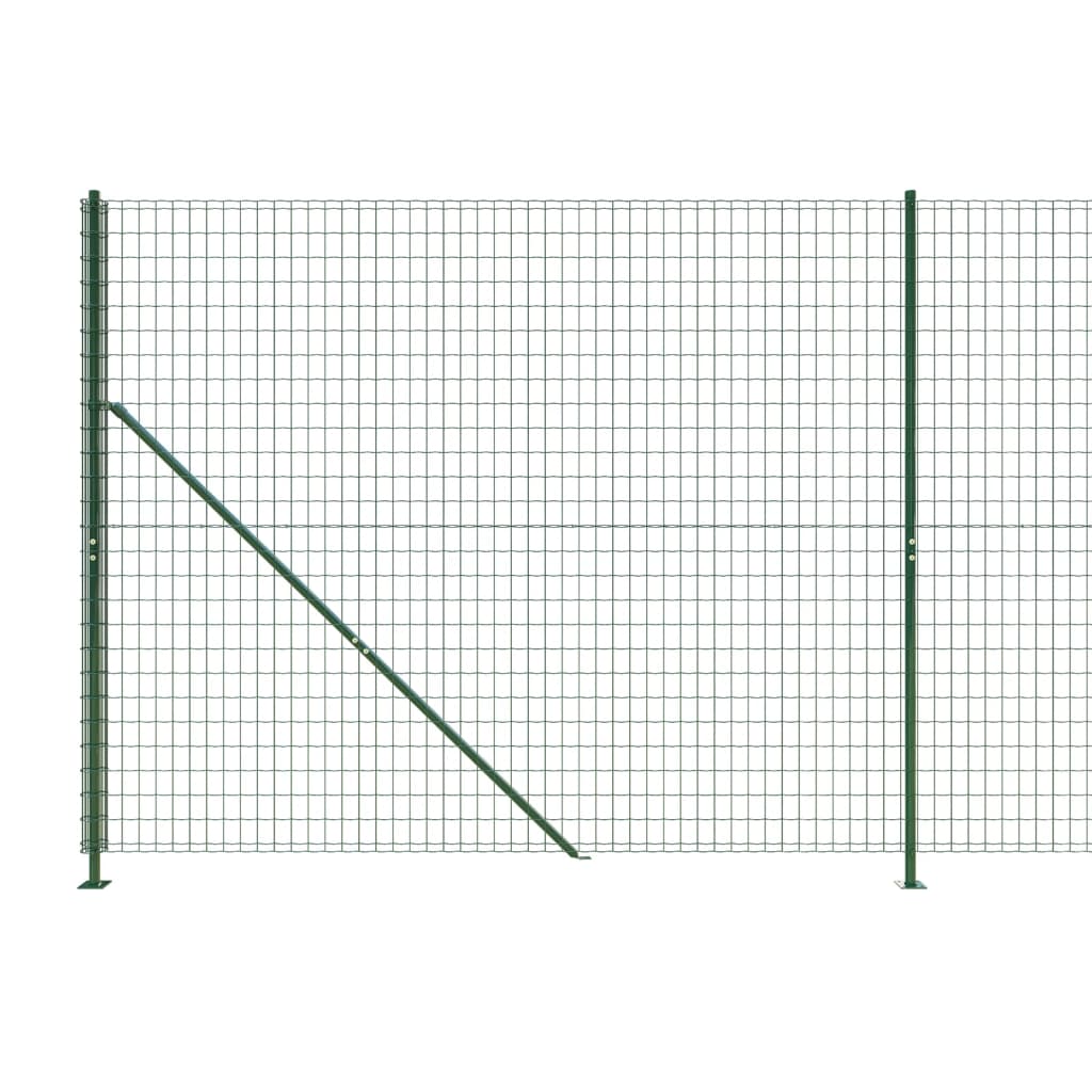 vidaXL Clôture grillagée avec bride de plancher Verte 1,6x25 m