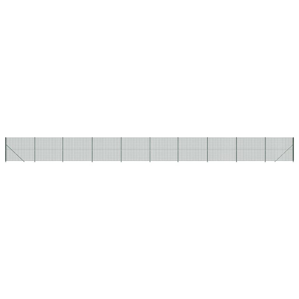 vidaXL Clôture grillagée avec bride de sol verte 1,8x25 m