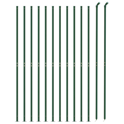 vidaXL Clôture grillagée avec bride de sol verte 1,8x25 m
