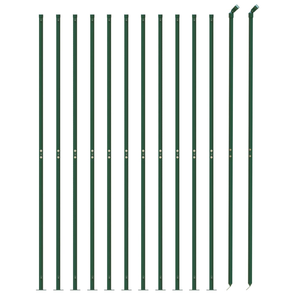 vidaXL Clôture en grillage soudé avec platine d'ancrage vert 2x25 m