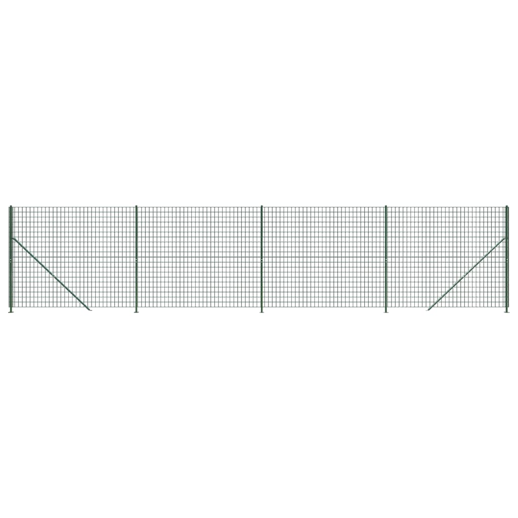 vidaXL Maschendrahtzaun mit Bodenflansch Grün 1,4x10 m