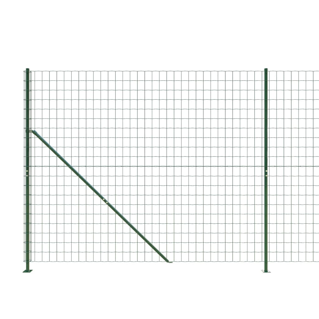 vidaXL Maschendrahtzaun mit Bodenflansch Grün 2x10 m