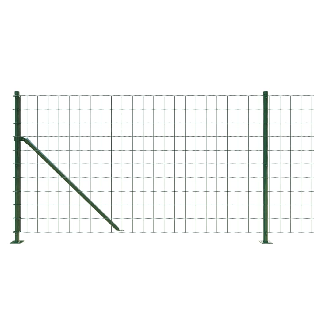 vidaXL Maschendrahtzaun mit Bodenflansch Grün 0,8x25 m