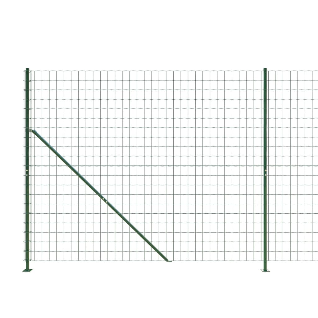 vidaXL Maschendrahtzaun mit Bodenflansch Grün 1,6x25 m
