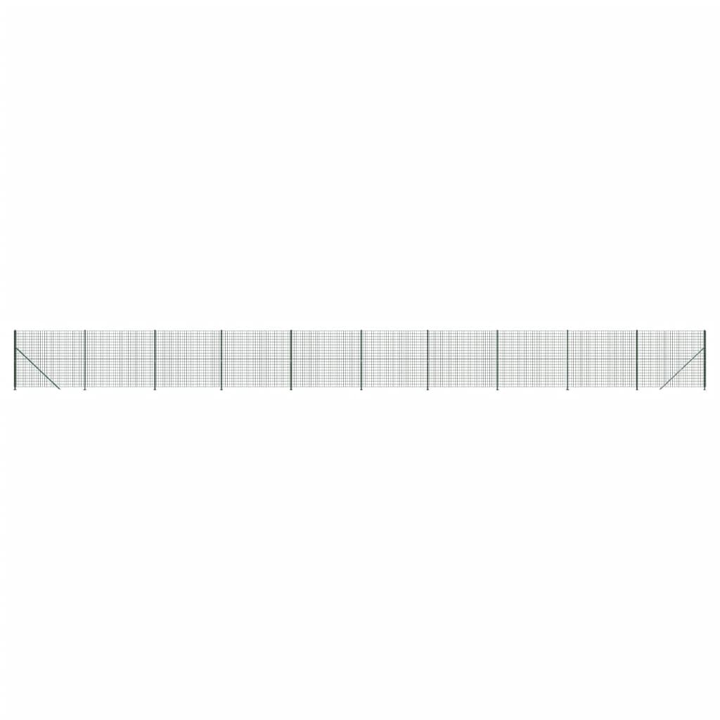 vidaXL Maschendrahtzaun mit Bodenflansch Grün 1,8x25 m