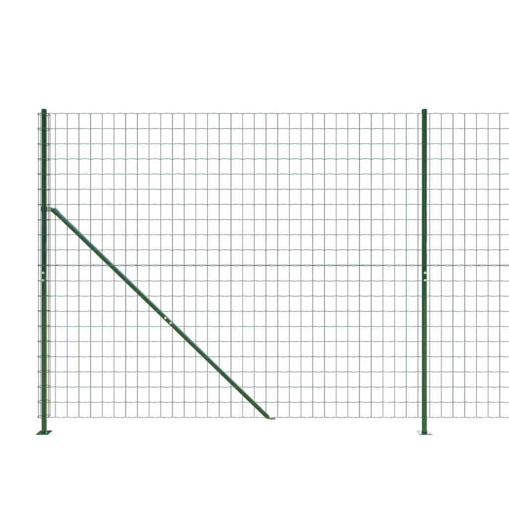 vidaXL Maschendrahtzaun mit Bodenflansch Grün 1,8x25 m