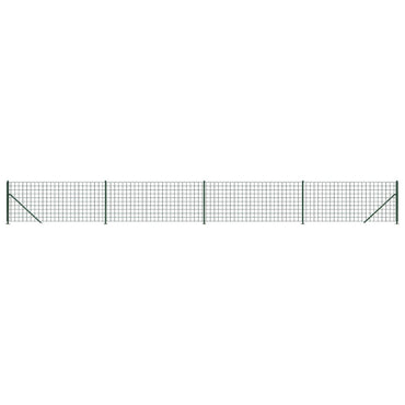 vidaXL Maschendrahtzaun mit Bodenflansch Grün 1x10 m