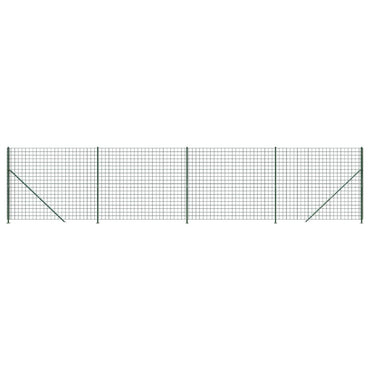 vidaXL Clôture en treillis métallique avec bride au sol vert 2,2x10 m