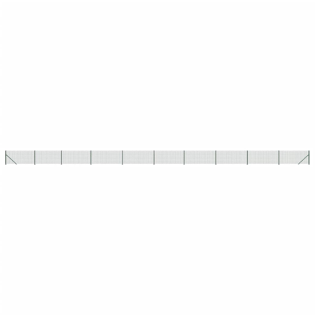 vidaXL Maschendrahtzaun mit Bodenflansch Grün 0,8x25 m