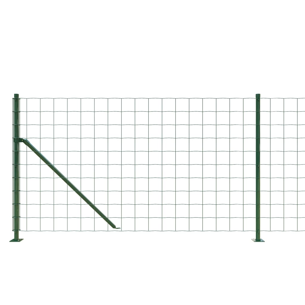 vidaXL Maschendrahtzaun mit Bodenflansch Grün 0,8x25 m