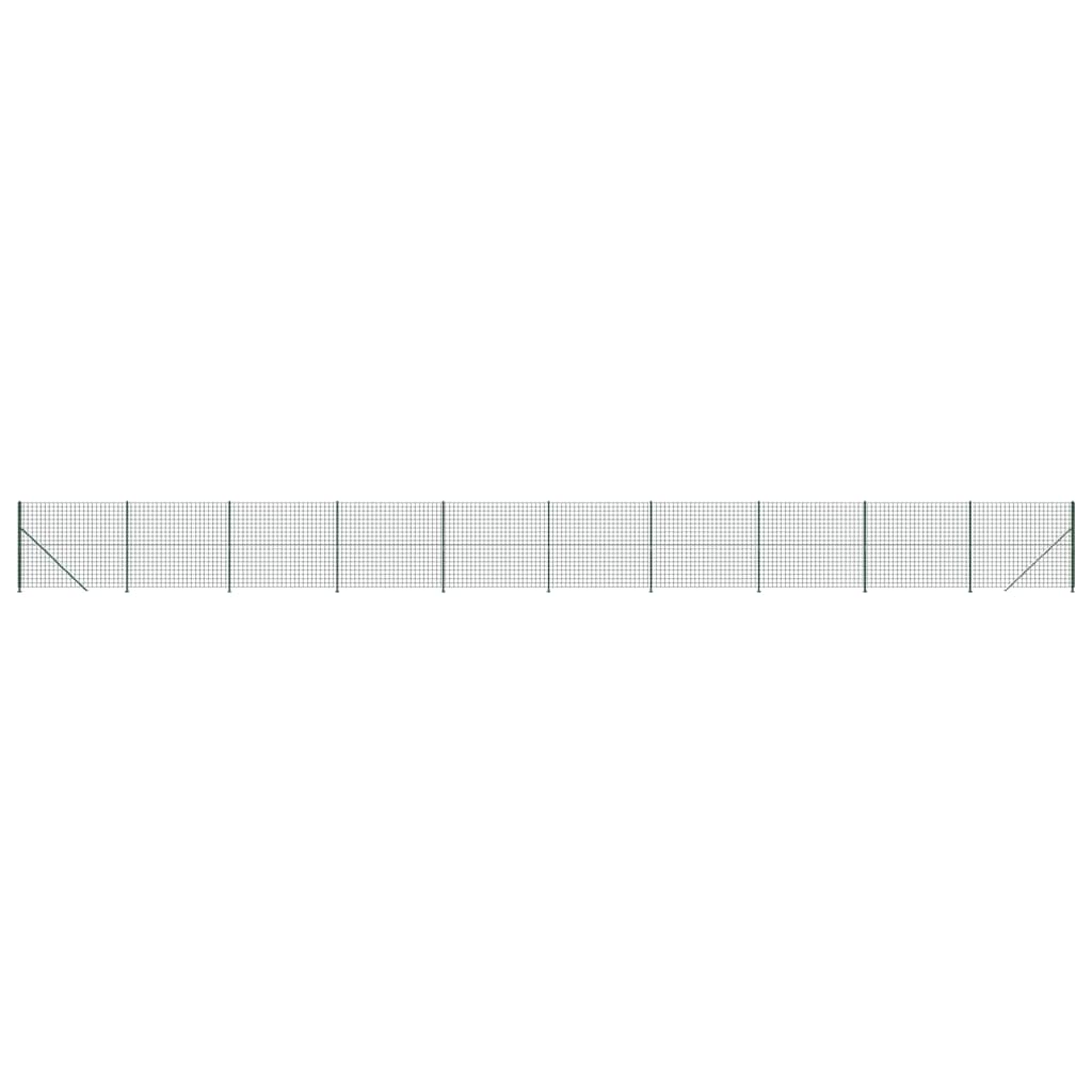 vidaXL Maschendrahtzaun mit Bodenflansch Grün 1,6x25 m