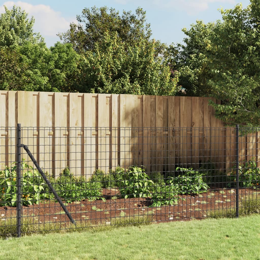 vidaXL Clôture grillagée anthracite 0,8x10 m acier galvanisé