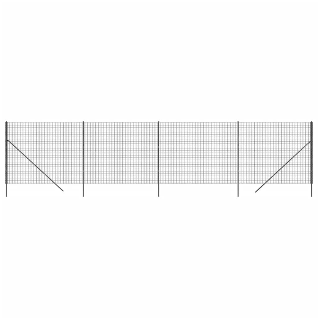 vidaXL Clôture à mailles losangées anthracite 1,4x10 m acier galvanisé