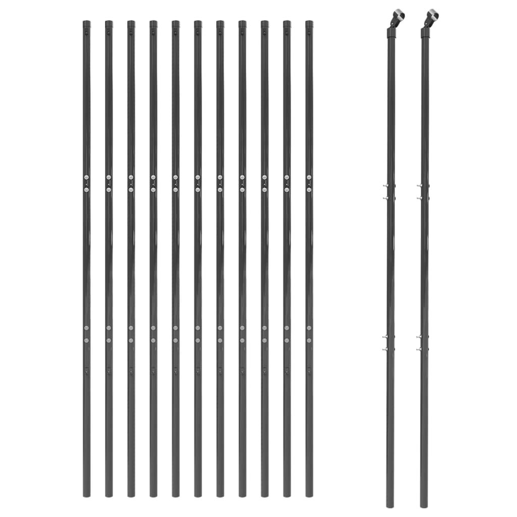 vidaXL Maschendrahtzaun Anthrazit 1,8x25 m Verzinkter Stahl