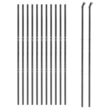 vidaXL Maschendrahtzaun Anthrazit 1,8x25 m Verzinkter Stahl