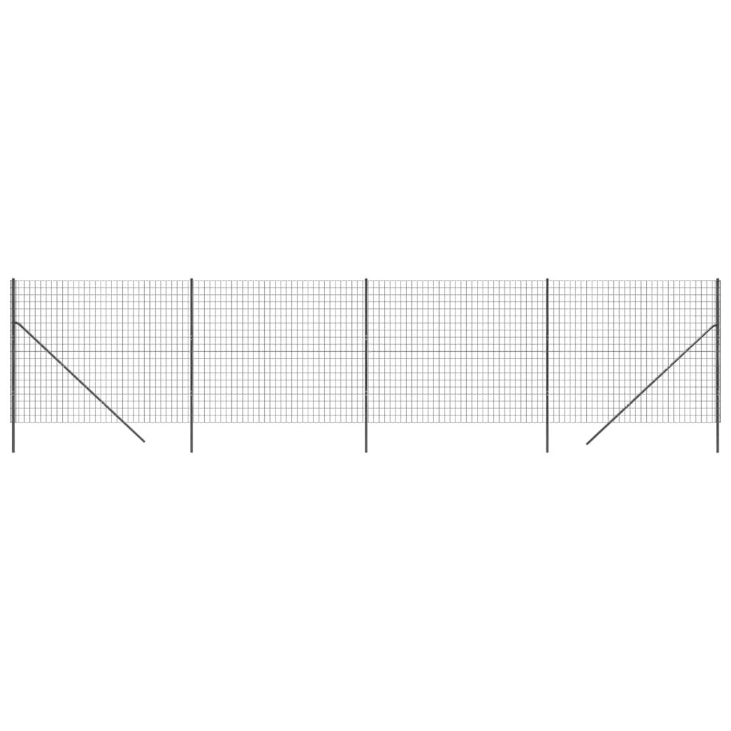 vidaXL Maschendrahtzaun Anthrazit 1,6x10 m Verzinkter Stahl